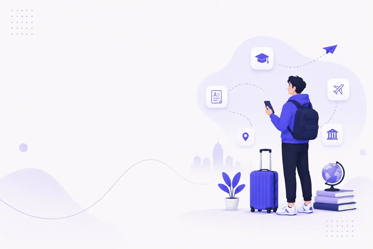 A student planning their study-abroad journey — university match, application, visa and arrival